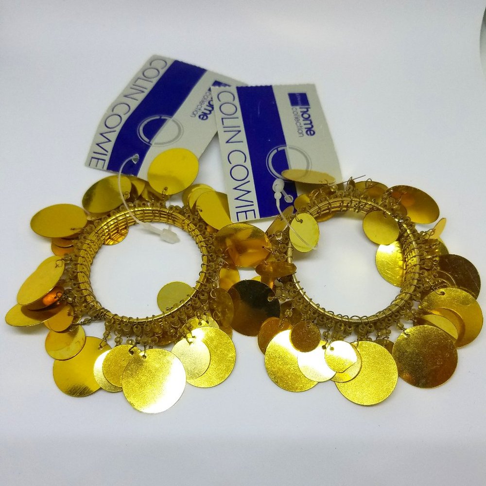 GOLD Beaded Sparkle Napkin Rings x 2 - NWT Colin Cowie for JC Penny